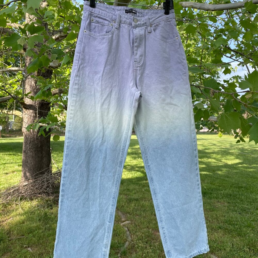 Acid Washed Purple Ombre Blue Jeans